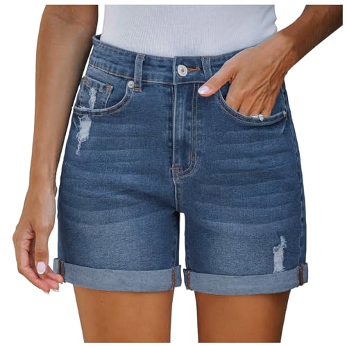 Jeans Shorts Damen Sommer High Waist Kurze Hose Zerrissen Bermudas Sexy Retro Hotpants Strandshorts Casual Jeanshose Basic Denim mit Taschen Jeans Shorts Damen Sommer High Waist Kurze Hose Zerrissen Bermudas Sexy Retro Hotpants Strandshorts Casual Jeanshose Basic Denim mit Taschen von Generisch