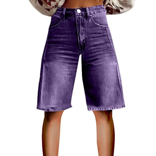 Denim Kurze Hose Jeans Shorts Für Damen Destroyed Zerrissener Sommer Jeansshorts Hotpants Damen-Short Mit Hohe Taille Kurze Jeans Asymmetrischer Schnitt von Generisch