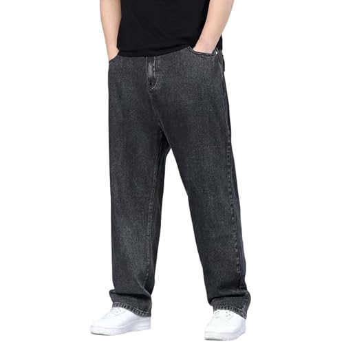 Jeans übergrößen Herren Baggy Jeanshose Oversize Cargohose Loose Fit Jeans Hose Große Größen Sommerjeans Hohe Taille Stretch Straight Jeanshose Basic Washed Freizeithose Denim Arbeitshose S - 5XL von Generisch