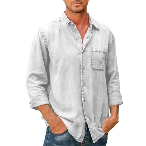 Jeanshemd Herren Hemd Langarm Denim Shirt Männer Cowboy Hemden Freizeithemd Langarmhemd Arbeitshemd Regular Fit Jeanshemd Herren Hemd Langarm Denim Shirt Männer Cowboy Hemden Freizeithemd Langarmhemd Arbeitshemd Regular Fit von Generisch