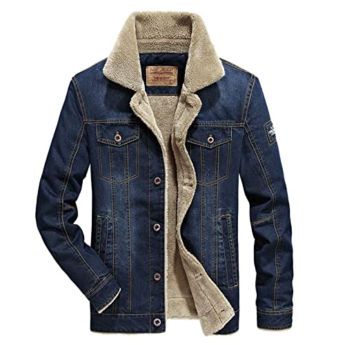 Jeansjacke mit Fell Herren Kurzmantel Herren Winter Windbreaker Herren Winter gefüttert Jeansjacke Herren Jeansjacke mit Fell Herren echt Lederjacke Herren Jeansjacke My Orders Herren Jeansjacke von Generisch