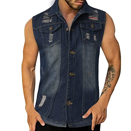 Jeansweste Herren Ärmellos Schwarz, Motorrad Weste Herren Stoff Herren-Weste Bequeme Bikerweste Modischer Denimweste Minimalist Jeans-Jacke Klassische Jeansjacken Lose Freizeitweste Revers Jeansweste Herren Ärmellos Schwarz, Motorrad Weste Herren Stoff Herren-Weste Bequeme Bikerweste Modischer Denimweste Minimalist Jeans-Jacke Klassische Jeansjacken Lose Freizeitweste Revers von Generisch