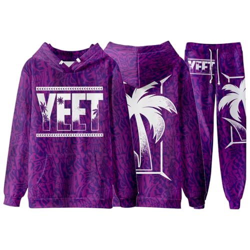 Jey Uso Yeet Camo Pullover Hoodies Jogger Hose Zweiteiliges Set Sweatshirts + Sweatpants Damen Herren Outfit-Sets, A04A10, M von Generisch