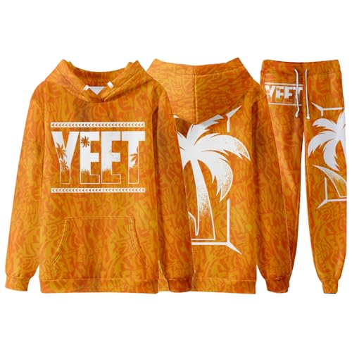Jey Uso Yeet Camo Pullover Hoodies Jogger Hose Zweiteiliges Set Sweatshirts + Sweatpants Damen Herren Outfit-Sets, A05A11, L von Generisch
