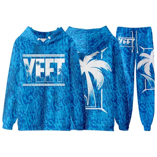 Jey Uso Yeet Camo Pullover Hoodies Jogger Hose Zweiteiliges Set Sweatshirts + Sweatpants Damen Herren Outfit-Sets, A06A12, M von Generisch