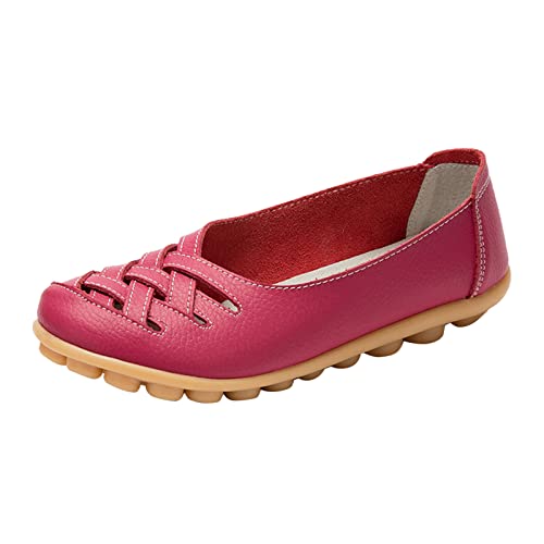 Jogging Schuhe Damen Slip On Women Comfort Walking Flat Loafers Freizeitschuhe Driving Loafers Wanderschuhe für Frauen Schuhe Damen Sandaletten Gelb (37) von Generisch
