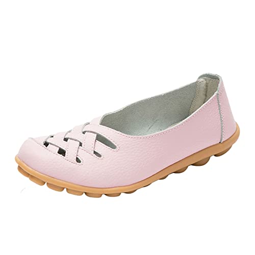 Jogging Schuhe Damen Slip On Women Comfort Walking Flat Loafers Freizeitschuhe Driving Loafers Wanderschuhe für Frauen Schuhe Damen Sandaletten Gelb (42) von Generisch