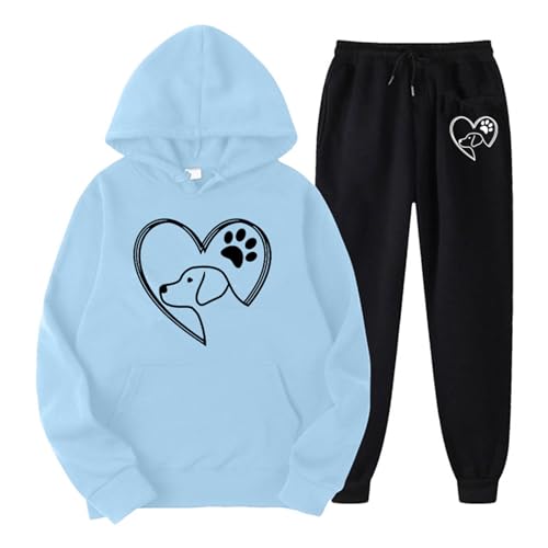 Jogginganzug Damen Große Größen Elegant Freizeitanzug Zweiteiler Set Zweiteiler Sport Hosenanzug Langarm Hoodie Hausanzug Sweatshirt Mit Kapuze Und Hose Lang Trainingsanzug Jogginganzug Set von Generisch
