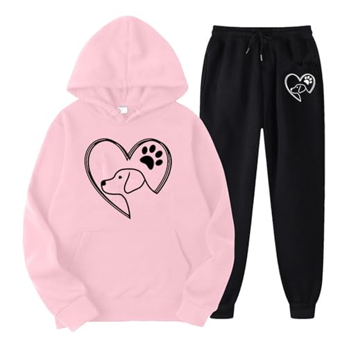 Jogginganzug Damen Große Größen Elegant Freizeitanzug Zweiteiler Set Zweiteiler Sport Hosenanzug Langarm Hoodie Hausanzug Sweatshirt Mit Kapuze Und Hose Lang Trainingsanzug Jogginganzug Set von Generisch