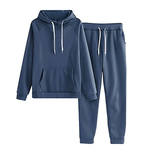 Jogginganzug Damen Set Elegant Trainingsanzug Warm Freizeitanzug Hoodies Sport Hosenanzug Casual Bekleidungsset Outdoor Sportanzug Einfarbig Hoodie und Jogginghose 2 Teilig Outfit Tracksuit Damen von Generisch