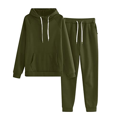 Jogginganzug Damen Set Elegant Trainingsanzug Warm Freizeitanzug Hoodies Sport Hosenanzug Casual Bekleidungsset Outdoor Sportanzug Einfarbig Hoodie und Jogginghose 2 Teilig Outfit Tracksuit Damen von Generisch