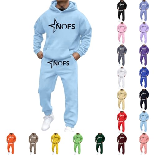 Jogginganzug Herren Trainingsanzug 3D Logo Jogging Anzug Set California Sportanzug Warm Kapuzenpullover Jogginghose 2 Teiliger Y2K Hip Hop Fitnessanzug Loose Fit Laufanzug Jogginghose Buchstaben Druck von Generisch