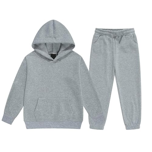 Jogginganzug Mädchen Jungen 2 Teiliges Trainingsanzug Set Langarm Baumwolle Sportanzug Kapuzenpullover und Jogginghose Bekleidungsset Outfits Sets Sport Hoodie Jogging Anzug Freizeitanzug für Kinder von Generisch