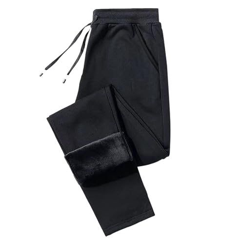 Jogginghose Damen Baggy Sporthose Fleece Gefüttert Laufhose Winter Warme Sweatpants Elastische High Waist Trainingshose Bequem Thermo Fitnesshose Lang Ergonomischer Freizeithose mit Tunnelzug von Generisch