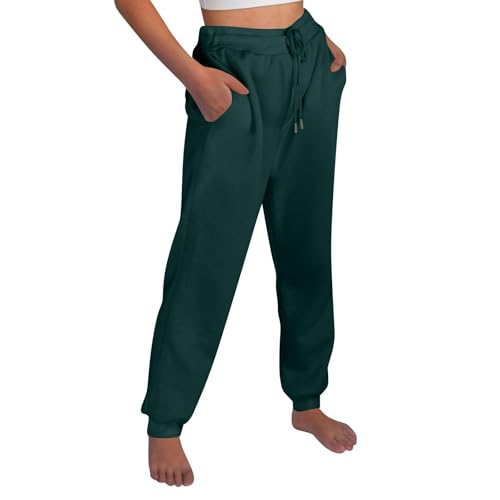 Jogginghose Damen Baggy mit Gummizug Sporthose Damen Lang High Waist Damenhose Jogging mit Taschen Hosen Frauen Sport mit Kordelzug Joggpants Elegant Jersey Hose Fitness Sweathose mit Bündchen von Generisch