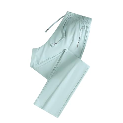 Jogginghose Damen Eisseide Sporthose Lang Trainingshose Freizeithose Sweathose Yoga Hose Damen Stretch Hose Laufhosen Elegante Sweatpants Laufen Fitness Casual Basics mit reißverschluss von Generisch