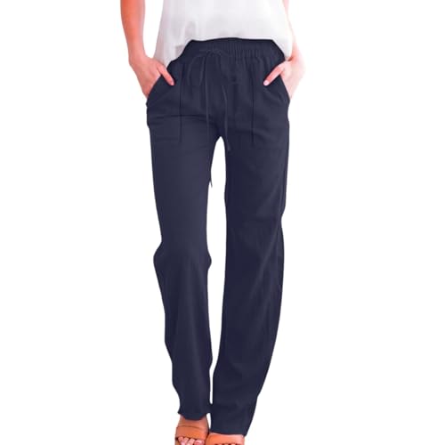 Jogginghose Damen Lang Baggy Sporthose Weite Bein Hosen Lockere Sweatpants Traininghose Elastisch Freizeithose mit Taschen Yogahose mit Kordelzug Leinenhose Stoffhose Jogginghose Damen Lang Baggy Sporthose Weite Bein Hosen Lockere Sweatpants Traininghose Elastisch Freizeithose mit Taschen Yogahose mit Kordelzug Leinenhose Stoffhose von Generisch