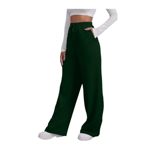 Jogginghose Damen Sporthose Lang Baggy Traininghose High Waist Freizeithose Lockere Sweatpants mit Elastischem Bund Weites Gerades Bein Yoga Gym Hose Laufhosen Bequeme Jogger von Generisch