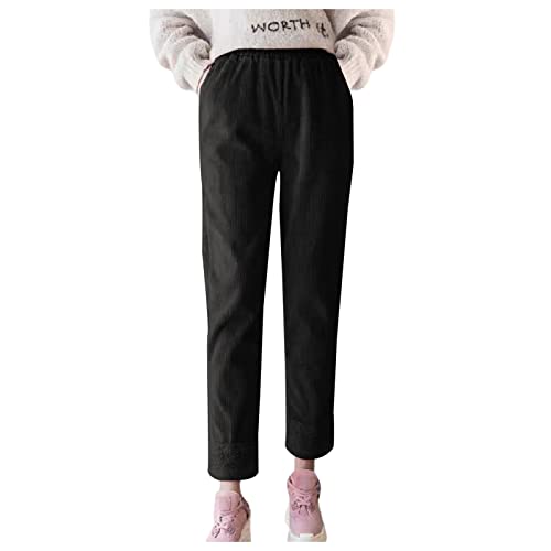 Jogginghose Damen Winter Warm Thermohose Tunnelzug Thermo Sweatpants Haushose Sherpa Innenfutter Sweathose Gefüttert Sport Hosen Fleece Freizeithose Mit Große Taschen Jogger Hose Outdoorhose von Generisch