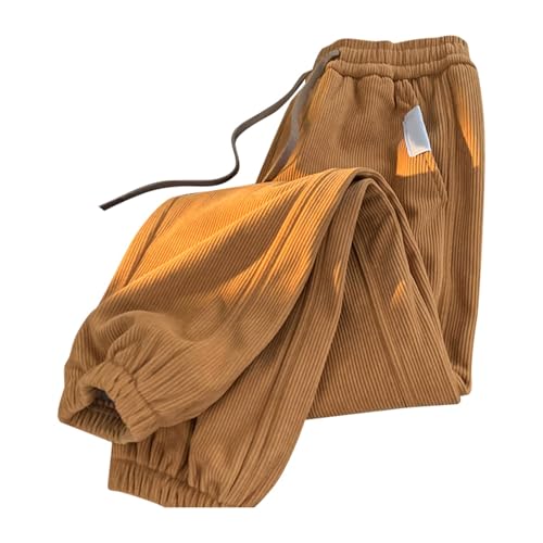 Jogginghose Herren Baggy Cord Sweat Hosen Atmungsaktiv Breite Hosen Elastische Taille Sporthose Winter Warm Trainingshose mit Taschen Trackpants Mode Trousers for Men Jogging Hose Cordhose von Generisch
