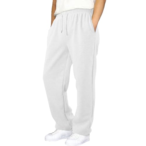 Jogginghose Herren Baggy Sweatpants Baumwolle Elastische Taille Jogging Hose Weites Bein Sporthose Lang Sweat Pants Men Winter Warm Männer Sweathose mit Taschen von Generisch