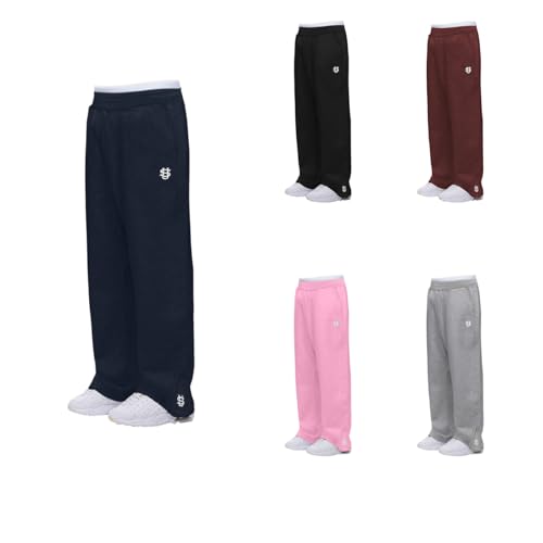 Jogginghose Herren Baggy Sweatpants Y2K Breite Baumwolle Jogging Hose Elastische Taille Weites Bein Sporthose Lang Sweat Pants Men Warme Männer Sweathose Sport Hosen mit Taschen und Kodelzug von Generisch