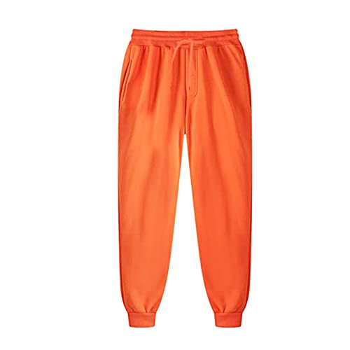 Jogginghose Herren Baumwolle Hohe Taille Relaxing Hose Lange Atmungsaktiv Sport Hose Loose Fit Trainingshose Sport Hosen Männer Streetwear Mit Taschen Orange 3XL Jogginghose Herren Baumwolle Hohe Taille Relaxing Hose Lange Atmungsaktiv Sport Hose Loose Fit Trainingshose Sport Hosen Männer Streetwear Mit Taschen Orange 3XL von Generisch