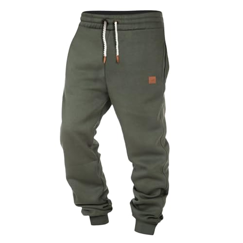 Jogginghose Herren Lang Baggy Sweatpants Breite Baumwolle Sporthose Graue Elastische Taille Jogging Hose Open Leg Jogger Winter Warme Männer Sweathose Mit Taschen von Generisch