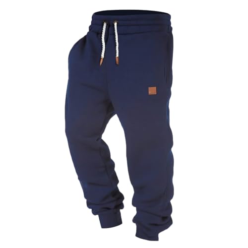 Jogginghose Herren Lang Baggy Sweatpants Breite Baumwolle Sporthose Graue Elastische Taille Jogging Hose Open Leg Jogger Winter Warme Männer Sweathose Mit Taschen von Generisch