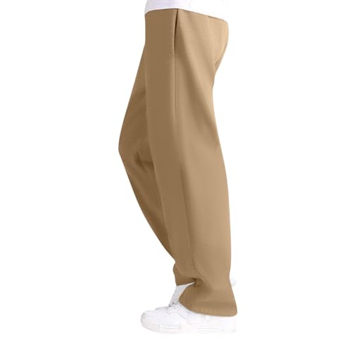 Jogginghose Herren Lang Baggy Sweatpants Breite Baumwolle Sporthose Graue Elastische Taille Jogging Hose Open Leg Jogger Winter Warme Männer Sweathose Mit Taschen von Generisch
