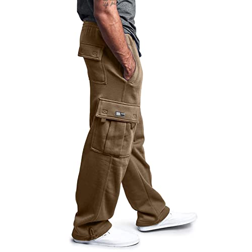 Jogginghose Herren Lang Breite Baggy Sweatpants Baumwolle Trackpants Elastische Taille Graue Jogging Hose Weites Bein Sporthose Sweat Pants Open Leg Jogger Winter Warme Männer Sweathose Mit Taschen von Generisch