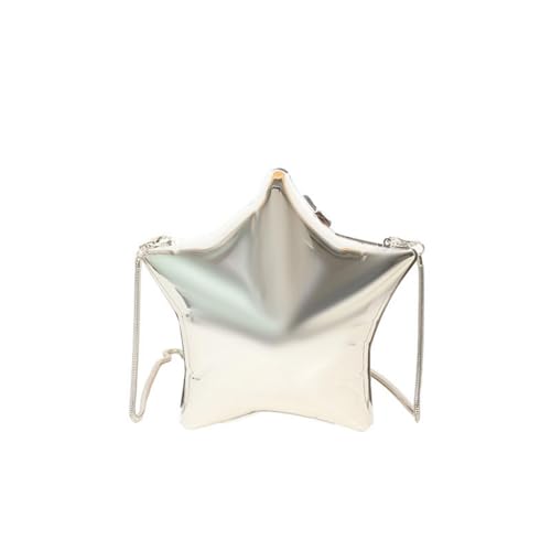 Jogginghose Herren Mit Taschen Damen Acryl Clutch Handtasche Sternform Einzigartige Abendtasche Kette Umhängetasche Für Formelle Party Hochzeit Herren Jogginghose Kurz Mit Taschen (Silver, 16.5cm) von Generisch