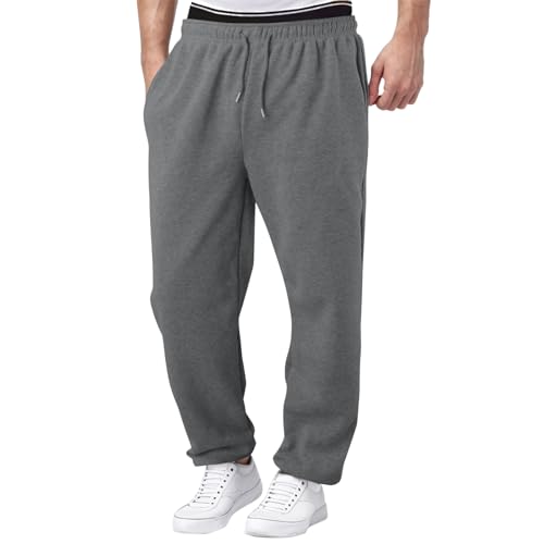 Jogginghose Jungen Baggy Sweatpants Kinder Jungs Baumwolle Jogging Hose Elastische Taille Trainingshose Weites Bein Sporthose Lang Teenager Track Pant Warme Sweat Pants mit Taschen Kodelzug von Generisch