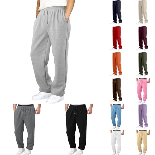 Jogginghose für Jungen Bequeme Sweatpants Loose Fit mit weitem Bein Freizeithose mit Kordelzug & Taschen Lässig Lockere Elastische Sporthose Baumwolle Weich Jogging Hose für Kinder Teenager 5-16 Jahre von Generisch