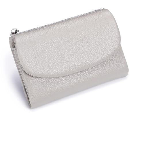 Joyfullygo Geldbörse, Joyfullygo Unisex Pebble Leder Geldbörse Münzkartenbörse mit Kreditkartenhalter, Münzfach & Bargeldfächern, Grau A, 5.3*1.2*3.9 inches, Casual von Generisch