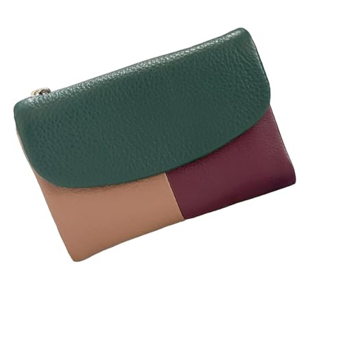 Joyfullygo Geldbörse, Joyfullygo Unisex Pebble Leder Geldbörse Münzkartenbörse mit Kreditkartenhalter, Münzfach & Bargeldfächern, Kontrast F, 5.3*1.2*3.9 inches, Casual von Generisch