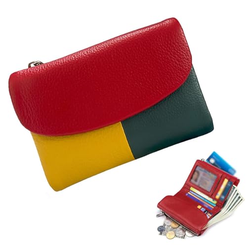 Joyfullygo Geldbörse, Unisex-Geldbörse aus Kieselleder, wasserdichte Clutch aus echtem Leder mit Kreditkartenhalter, Münzfach und Bargeldfächern (Color-1) von Generisch