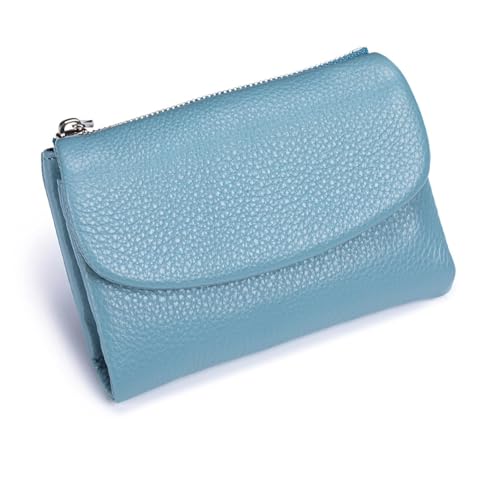 Joyfullygo Geldbörse Unisex Pebble Leder Geldbörse 13,5 cm Kurz Echtes Leder Münzkartenhalter Münzhalter & Bargeldfächer, blau, Einheitsgröße, Klassisch von Generisch