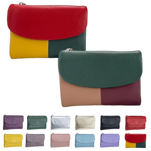 Joyfullygo Geldbörse Unisex Pebble Leder Geldbörse mit Kreditkartenhalter Münzhalter Weich Tragbar Unisex Clutch Taschen, Verschiedene Farben A + gemischte Farben B, Joyfullygo Wallet, Modern von Generisch