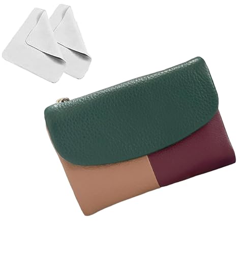 Joyfullygo Geldbörse aus echtem Leder Unisex-Geldbörse aus Strukturiertem Leder Münzfach und Geldfächer weiche tragbare zweifach Faltbare Geldbörses (6) von Generisch