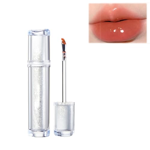 Judy Doll Watery Lip Gloss, Ice Watery Lip Gloss Jelly Hydrating Lip Gloss, Ice Iron Tinted Moisturizing Nonstick Tinted Gloss Lip Oil (Verschneites Geschmolzenes Gold, Standard) von Generisch