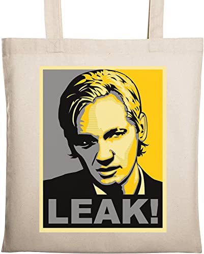 Julian Assange Einkaufstasche im Hope-Stil, Pop-Art-Poster, Leck, natürliche ökologische Baumwolle, Beige Julian Assange Einkaufstasche im Hope-Stil, Pop-Art-Poster, Leck, natürliche ökologische Baumwolle, Beige von Generisch