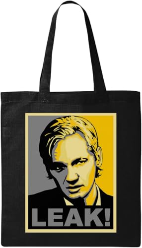 Julian Assange Einkaufstasche im Hope-Stil, Pop-Art-Poster, aus natürlicher ökologischer Baumwolle, Schwarz, Schwarz , Einheitsgröße Julian Assange Einkaufstasche im Hope-Stil, Pop-Art-Poster, aus natürlicher ökologischer Baumwolle, Schwarz, Schwarz , Einheitsgröße von Generisch