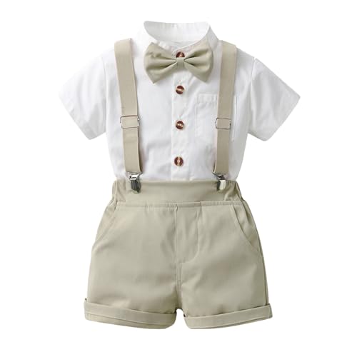 Jungen Anzüge Für Hochzeit Gentleman Formelles Fliege Knopfleiste Kurzarm Hemdbluse Elastische Taille Latzhose Mit Taschen Elegant Hochzeitsanzug Bequeme Bekleidung Beige 120 Jungen Anzüge Für Hochzeit Gentleman Formelles Fliege Knopfleiste Kurzarm Hemdbluse Elastische Taille Latzhose Mit Taschen Elegant Hochzeitsanzug Bequeme Bekleidung Beige 120 von Generisch