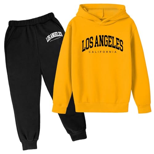 Jungen Hoodie Trainingsanzug - Jungen Kleidungs Gesetztes Sweatshirt+Elastische Taille Hosen Lässiger Weihnachtsoutfit Zweiteiler Babykleidung Set Kontrast Fleece Kleidungsset FüR 3-14 Jahre Alt von Generisch