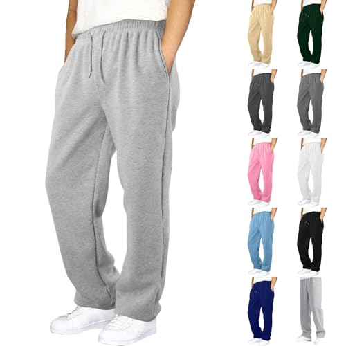 Jungen Lässige Jogginghose mit Taschen und Kordelzug Bequeme Atmungsaktive Freizeithose Passform Geradem Bein Hosen Einfarbig Stretch Laufhose Casual Jogginghose für 5–14 Kinder von Generisch