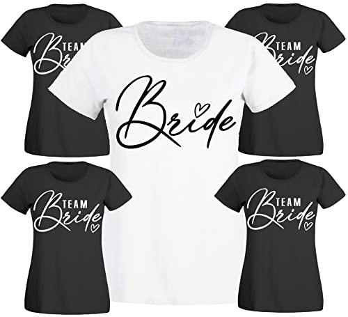 Junggesellinnenabschied Frau/Damen/Girlie xx T-Shirt - Braut- Bride/Team Bride Security der Braut JGA Tshirt JGA-Shirt - Begleitern (as3, Alpha, m, Regular, Regular, Weiß/Bride) von Generisch