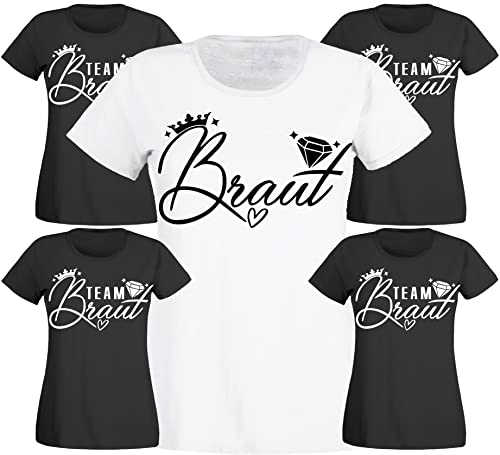 Junggesellinnenabschied Frau/Damen Brautjungfer XXX T-Shirt - Braut- Bride/Team Bride Security der Braut JGA Tshirt JGA-Shirt - Begleitern (as3, Alpha, m, Regular, Regular, Schwarz/Team Braut) von Generisch