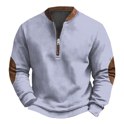 Jungs Sweatshirt Einfarbig Men's Casual Fashion Loose 3D Printed Zipper Long Sleeved Hoodie Herren Sweatshirt Mit Druck (Grey, XL) von Generisch