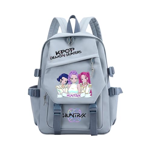 K pop Demon Hunters Rucksack Huntrix – Wasserdichter Anime Saja Boys Schulrucksack Huntrix Jungen & Mädchen, Unisex Tasche für Schule, Freizeit & Reisen, Gepolstert, Trendiges K-Pop Design von Generisch